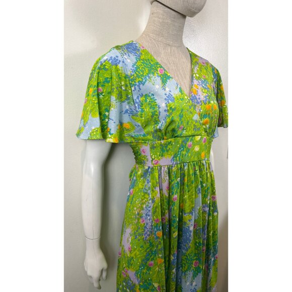 KUULEI SPORTWEAR Dresses & Skirts - VINTAGE KUULEI HAWAII FLORAL 60'S MAXI DRESS S
